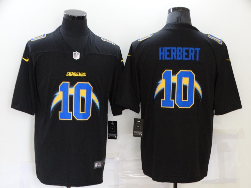 Men's Los Angeles Chargers Justin Herbert #10 Black Jersey
